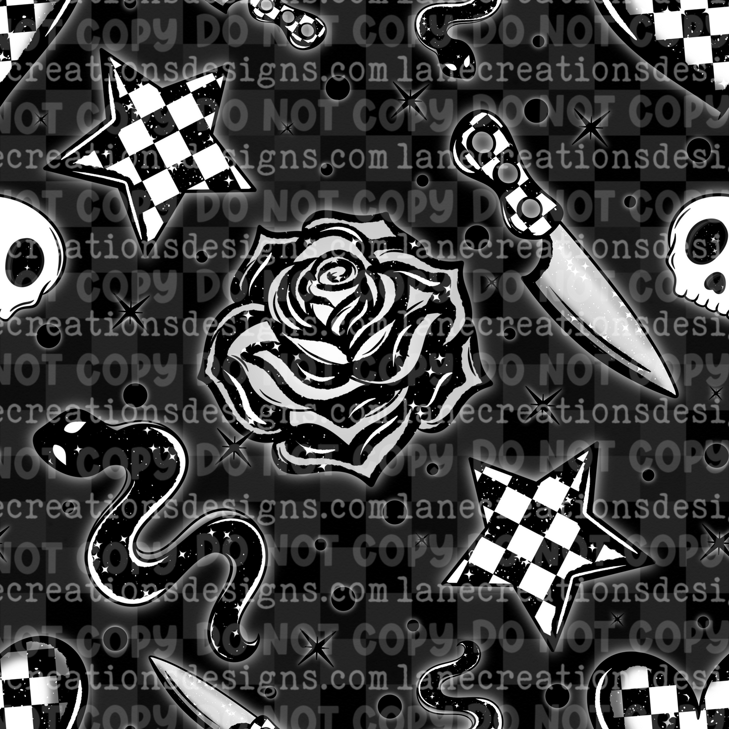 Checkered Snake Seamless ( Light & Dark versions included)