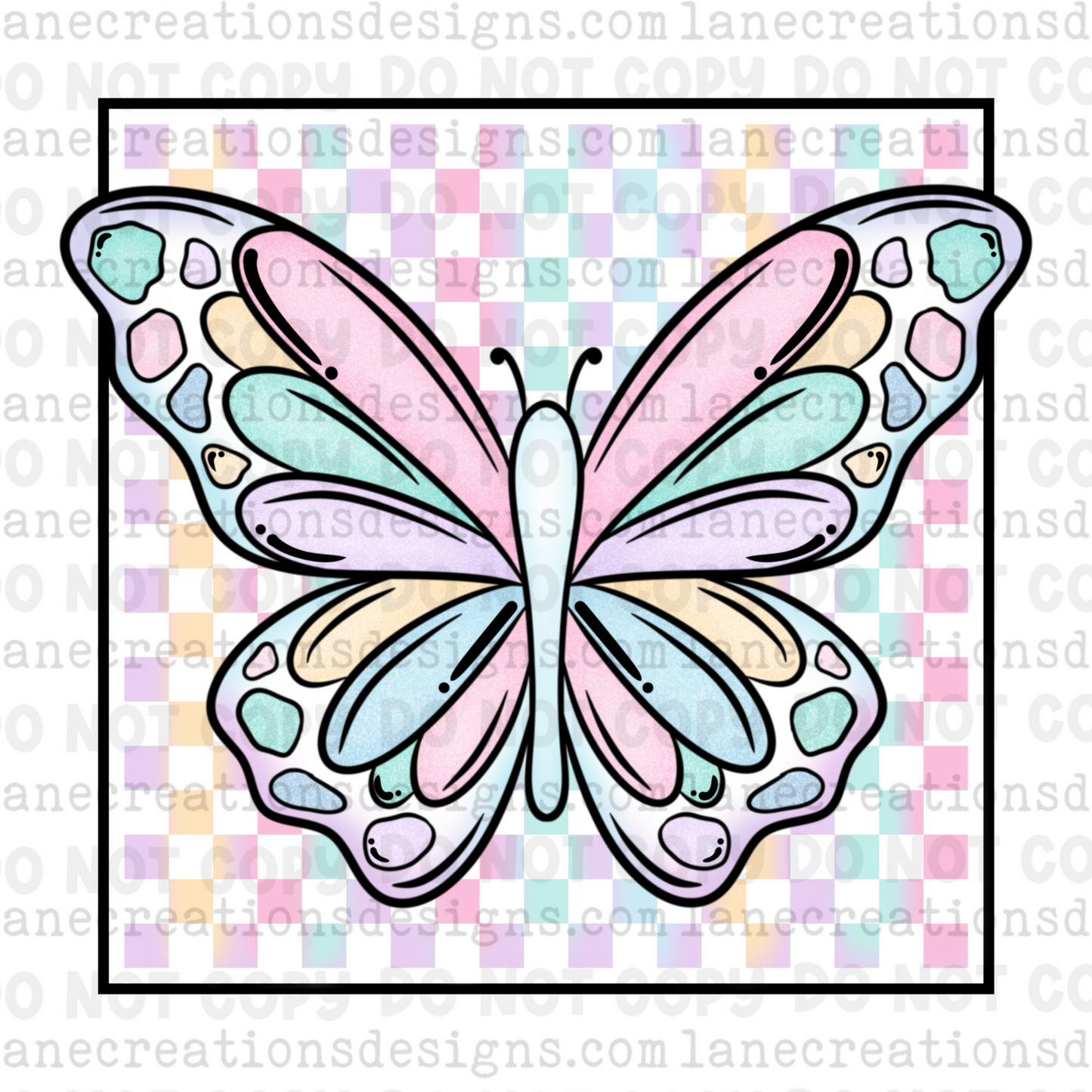 Pastel Butterfly (Original & Grunge Versions)