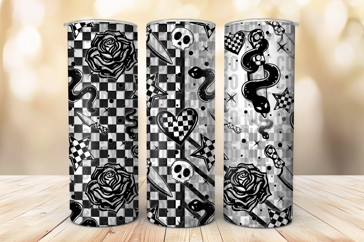 Checkered Snake 20oz Wrap (light & dark versions included)