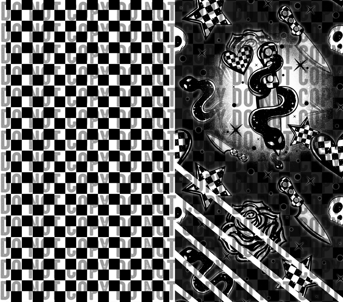 Checkered Snake 20oz Wrap (light & dark versions included)