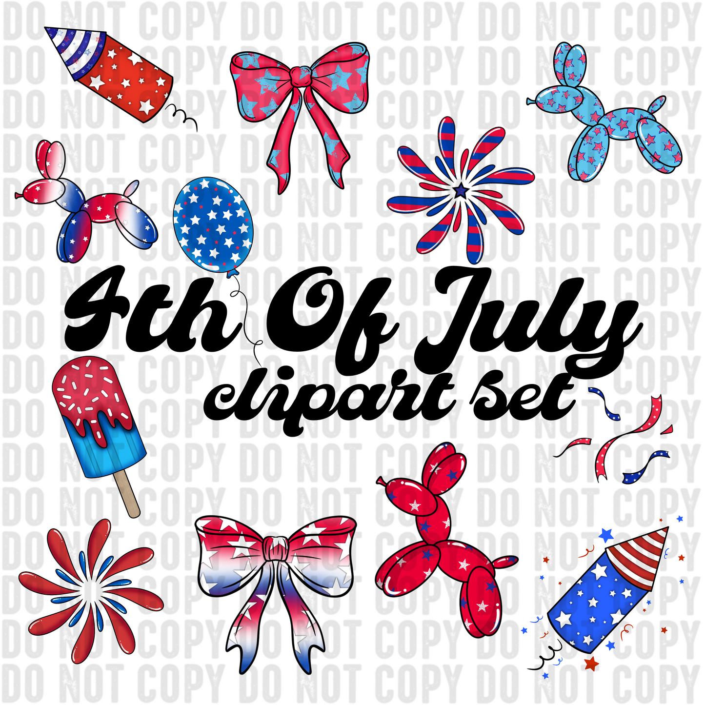 4th Of July Clipart Set