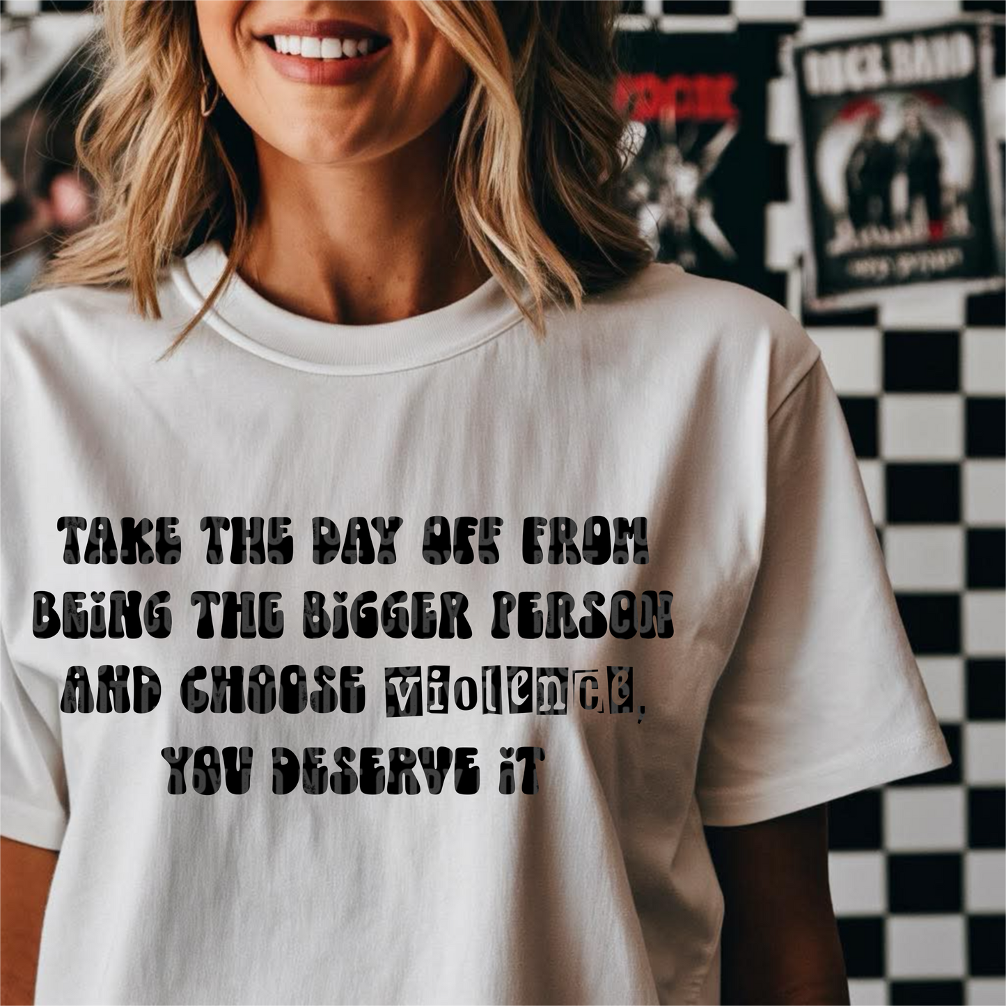 Choose Violence (Black & White Text)