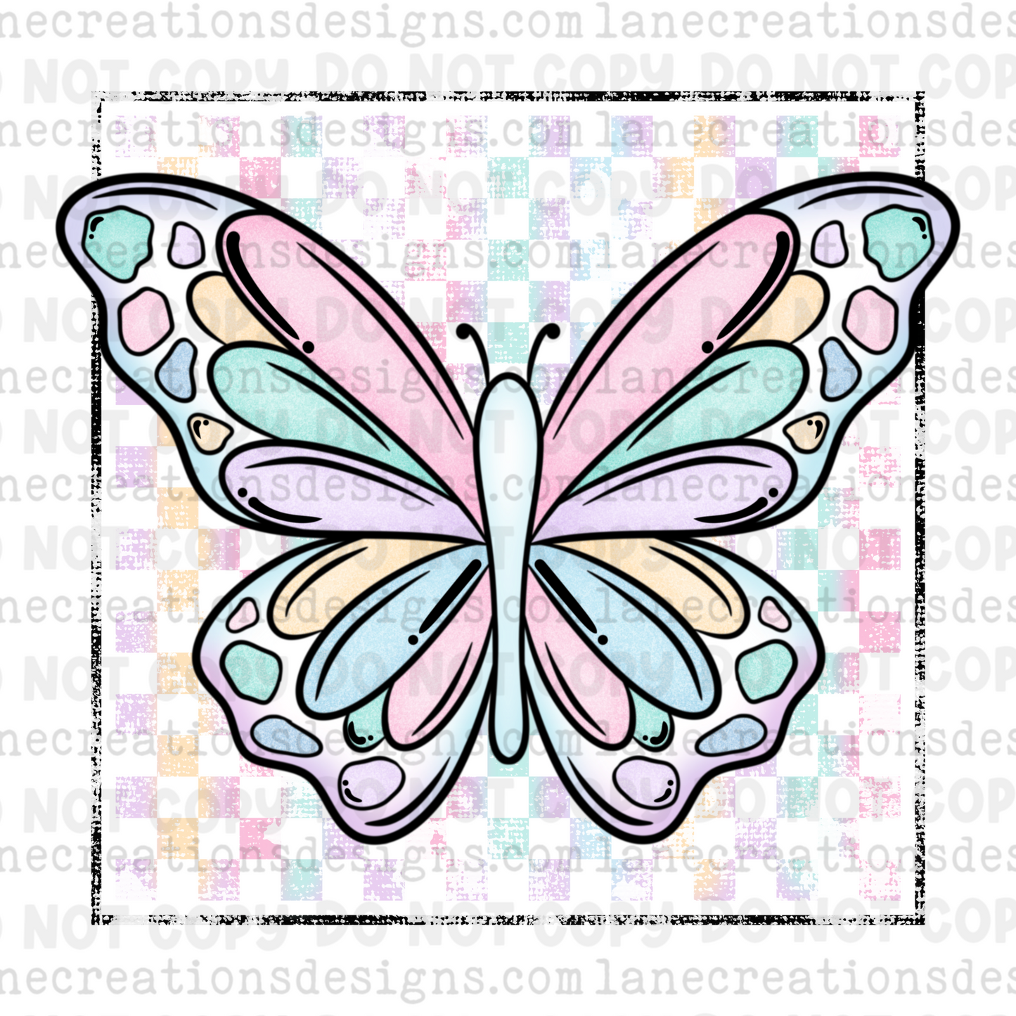 Pastel Butterfly (Original & Grunge Versions)