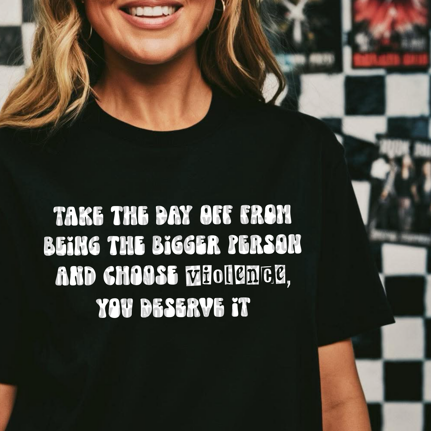 Choose Violence (Black & White Text)