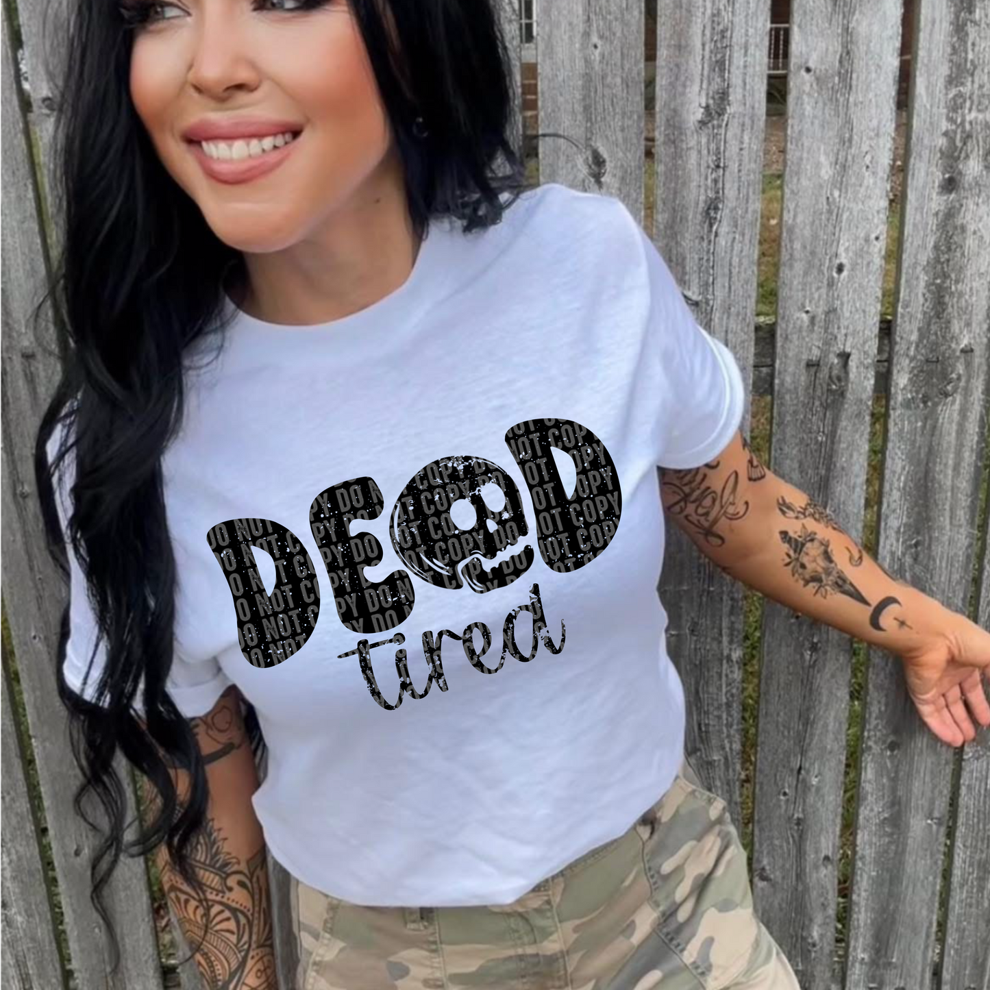 Dead Tired (black and white text versions included)
