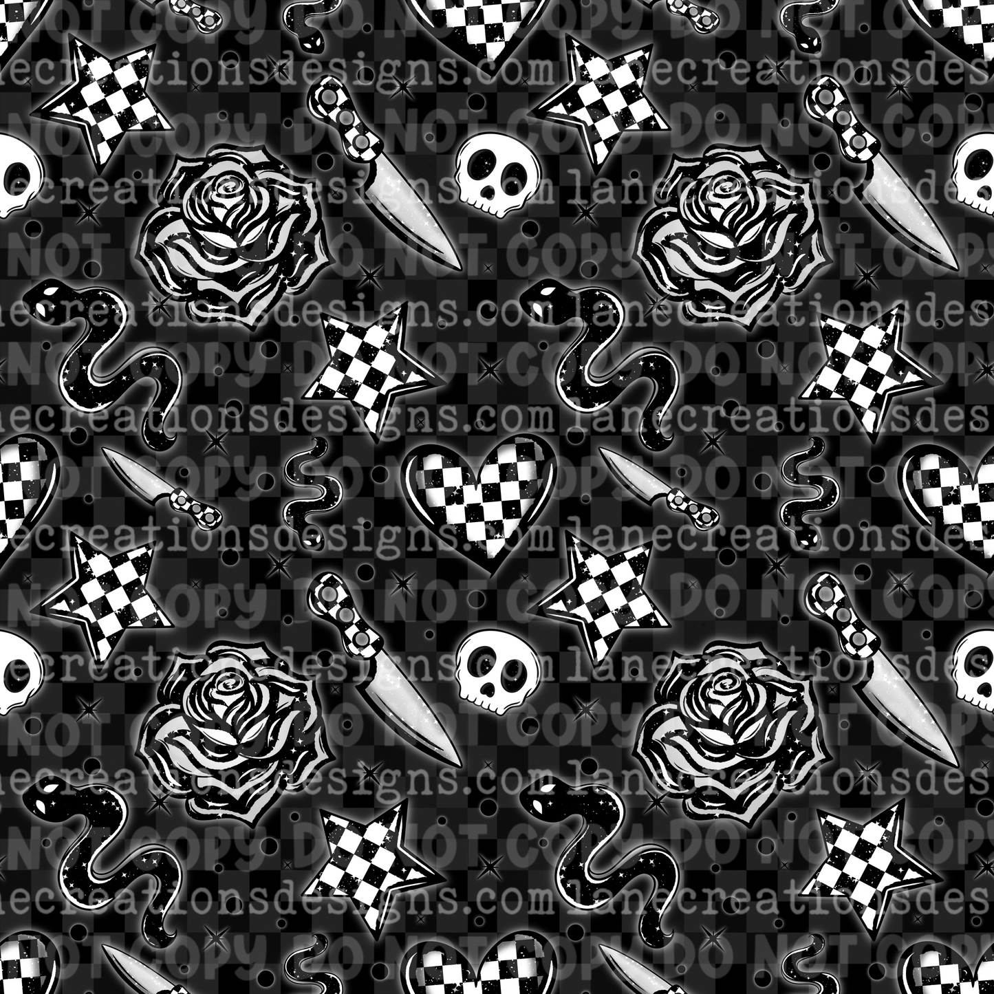 Checkered Snake Seamless ( Light & Dark versions included)