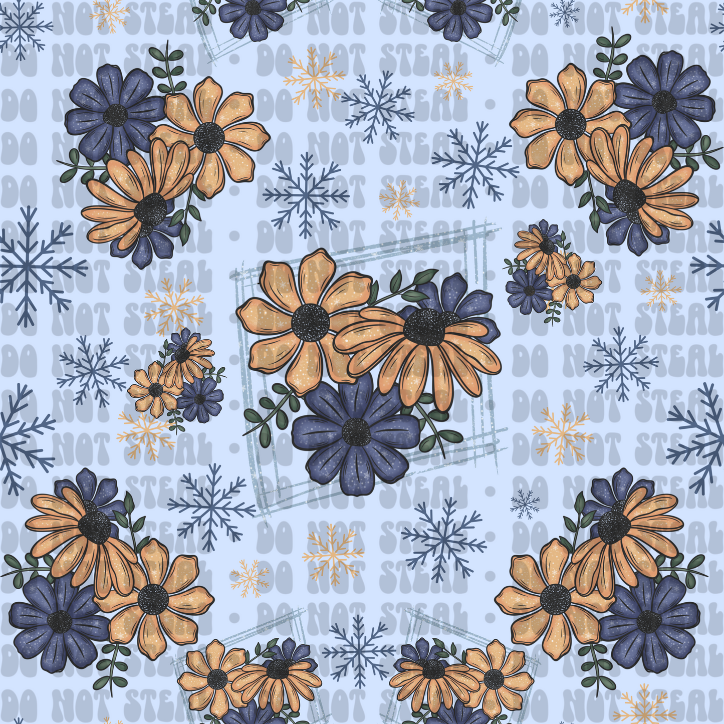 Winter Flowers Seamless