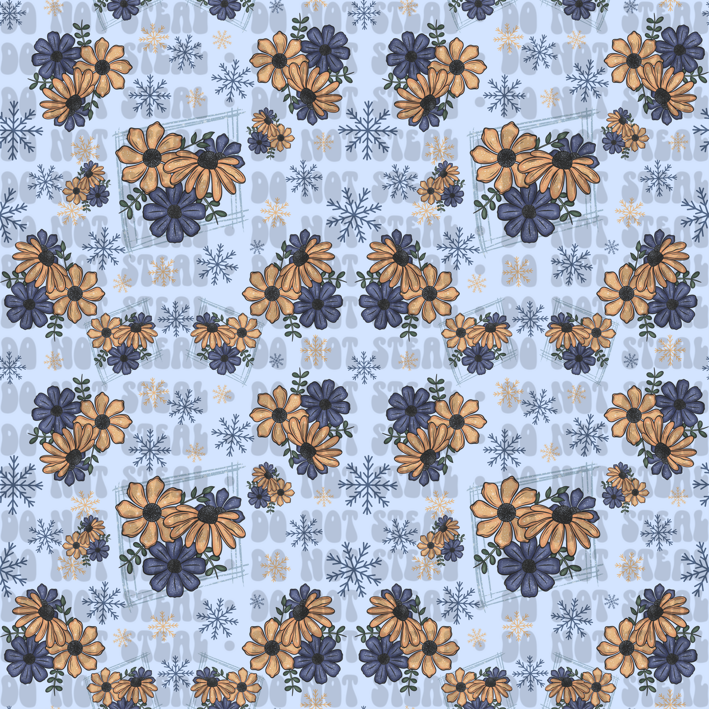 Winter Flowers Seamless