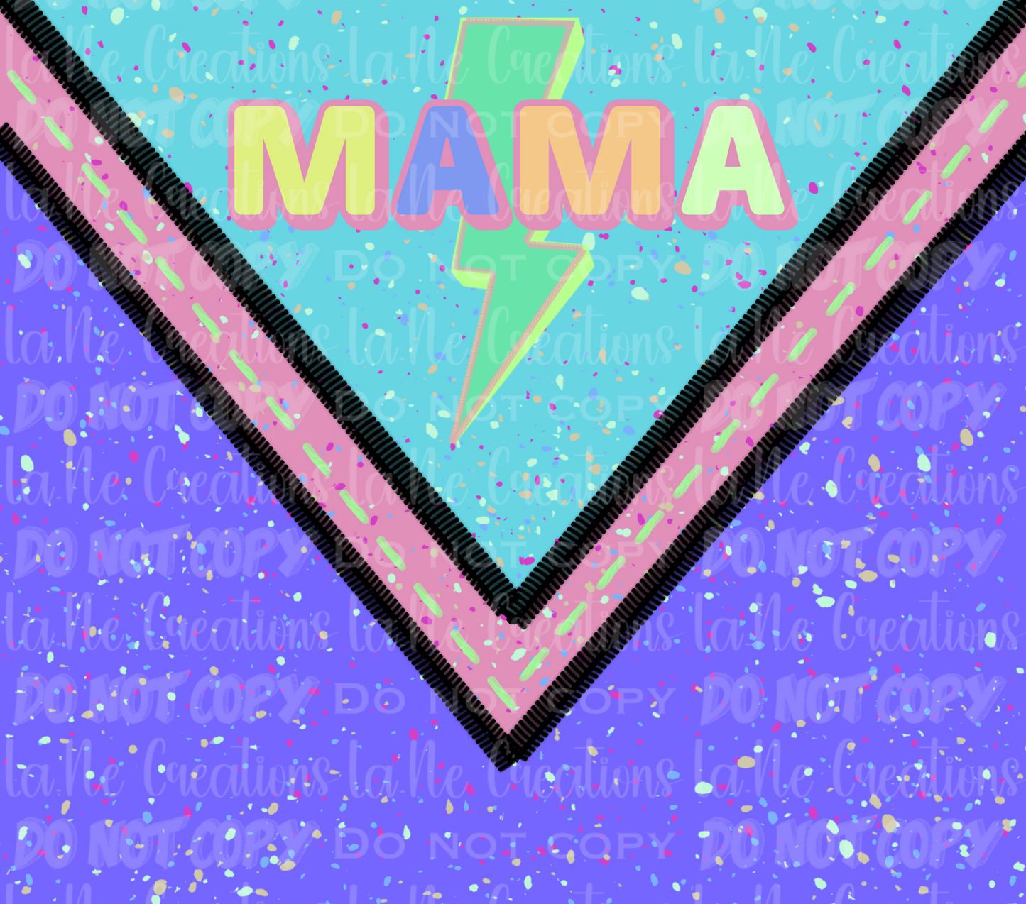 Mama- Colorful Lightning 20oz Tumbler Wrap